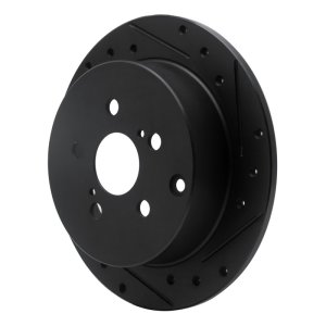 Pontiac Vibe Brake Rotor (1) - Rear Right - R1 Concepts - Drilled & Slotted - Black - `00-`10